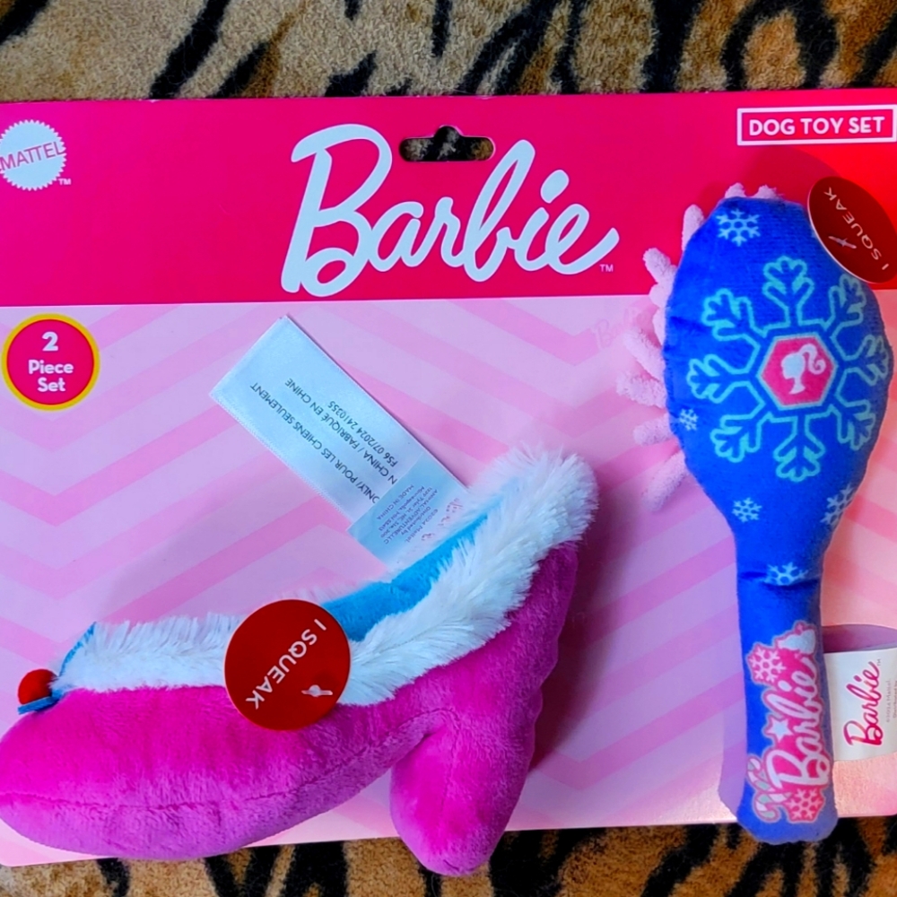 Barbie Pink and Blue Dog Toy Set xsmall or small dogs